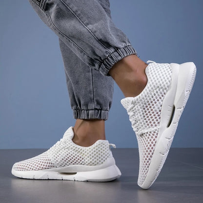 New White Mesh Breathable Lightweight Summer Shoes for Men