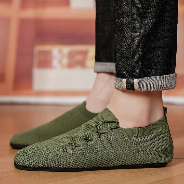 Men Breathable Mesh Loafers Anti-Slip Driving Shoes