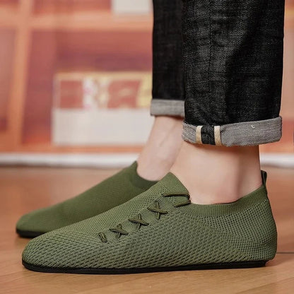 Men Breathable Mesh Loafers Anti-Slip Driving Shoes